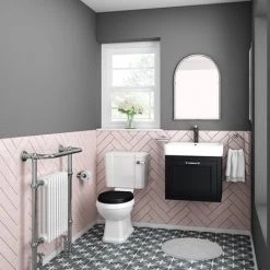 Chatsworth Traditional Graphite 560mm Wall Hung Vanity -Victorian Plumbing Shop CWH560BLK d2 460