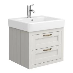 Chatsworth Traditional Grey 560mm 2 Drawer Wall Hung Vanity