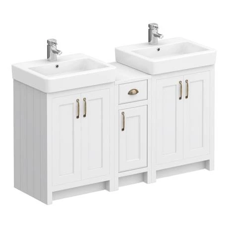 CWHT142PK-n-d1_460.jpg Chatsworth Traditional White Double Basin Vanity + Cupboard Combination Unit -Victorian Plumbing Shop CWHT142PK n d1 460