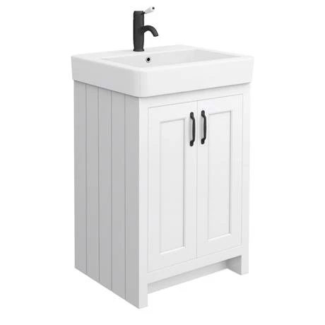 CWHT142PKMB-d2_460.jpg Chatsworth Traditional White Double Basin Vanity + Cupboard Combination Unit with Matt Black Handles -Victorian Plumbing Shop CWHT142PKMB d2 460