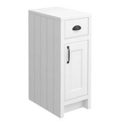 Chatsworth Traditional White Double Basin Vanity + Cupboard Combination Unit with Matt Black Handles 3 Chatsworth Traditional White Double Basin Vanity + Cupboard Combination Unit with Matt Black Handles -Victorian Plumbing Shop CWHT142PKMB d3 460