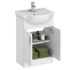 Cove White 550mm Vanity Unit (Flat Packed) 3 Cove White 550mm Vanity Unit (Flat Packed) -Victorian Plumbing Shop Cove White 550mm Vanity Unit n detail1 460 1