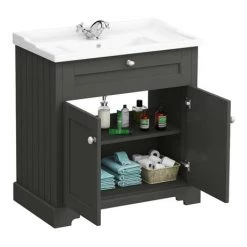 Old London Traditional Vanity Unit (800mm Wide - Charcoal) 5 Old London Traditional Vanity Unit (800mm Wide - Charcoal) -Victorian Plumbing Shop DA800 CH detail4 460