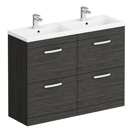 DBFS12BLK4D_N_P.jpg Brooklyn 1205mm Black Double Basin 4 Drawer Vanity Unit -Victorian Plumbing Shop DBFS12BLK4D N P