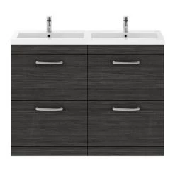 Brooklyn 1205mm Black Double Basin 4 Drawer Vanity Unit 4 Brooklyn 1205mm Black Double Basin 4 Drawer Vanity Unit -Victorian Plumbing Shop DBFS12BLK4D d4 460
