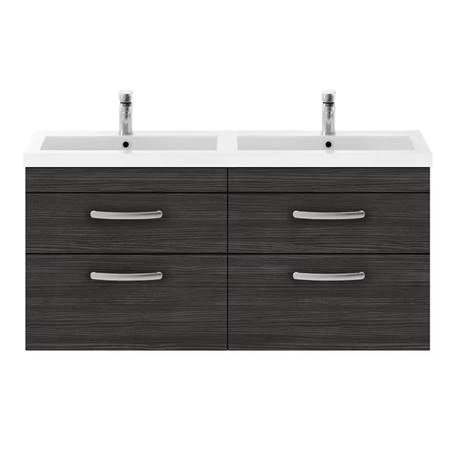 DBWH12BLK_D1_460.jpg Brooklyn 1205mm Black Wall Hung Double Basin Vanity Unit -Victorian Plumbing Shop DBWH12BLK D1 460