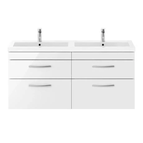 DBWH12WHT_d1_460.jpg Brooklyn 1205mm White Gloss Wall Hung Double Basin Vanity Unit -Victorian Plumbing Shop DBWH12WHT d1 460