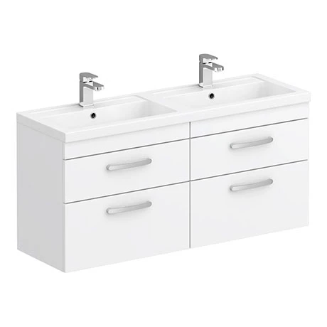 DBWH12WHT_p.jpg Brooklyn 1205mm White Gloss Wall Hung Double Basin Vanity Unit -Victorian Plumbing Shop DBWH12WHT p