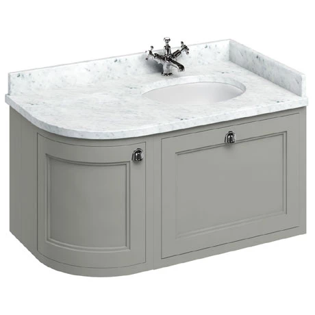 FW6O-BC98R_P.jpg Burlington Wall Hung Corner Vanity Unit - Dark Olive - Right Hand 1000mm with Worktop -Victorian Plumbing Shop FW6O BC98R P