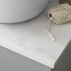 Crosswater Glide II Wall Hung Countertop Vanity Unit - Storm Grey with Marble Worktop -Victorian Plumbing Shop Glide2 marble worktop D2 460