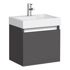 Milan Juno 500 x 360mm Gloss Grey Wall Hung Vanity Unit