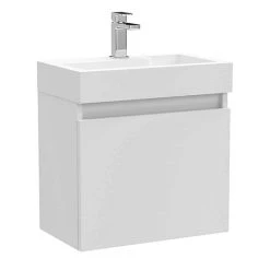 Milan Juno Slim Wall Hung Vanity Unit - Gloss White - 500 x 300mm