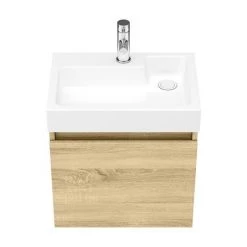 Milan Juno 500 x 360mm Natural Oak Wall Hung Vanity Unit 4 Milan Juno 500 x 360mm Natural Oak Wall Hung Vanity Unit -Victorian Plumbing Shop JN5NO nw d1 460