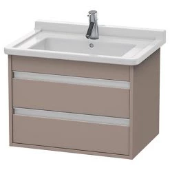 Duravit Ketho 650mm 2-Drawer Wall Mounted Vanity Unit with Starck 3 Basin - Basalt Matt