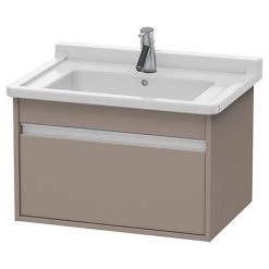 Duravit Ketho 650mm 1-Drawer Wall Mounted Vanity Unit with Starck 3 Basin - Basalt Matt