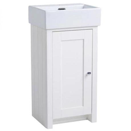 LAN400LWBAS_P.jpg Tavistock Lansdown 400mm Cloakroom Unit with Basin - Linen White -Victorian Plumbing Shop LAN400LWBAS P