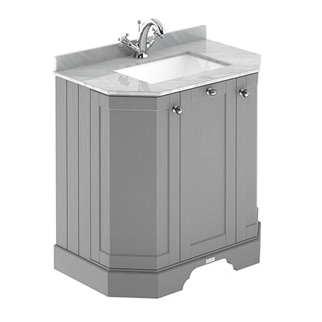 LOF216_P.jpg Old London Storm Grey Art Deco 750mm Angled Cabinet with Grey Marble Basin Top -Victorian Plumbing Shop LOF216 P