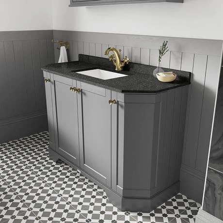 LOF282_D1_460.jpg Old London Storm Grey Art Deco 1000mm Angled Cabinet with Black Marble Basin Top -Victorian Plumbing Shop LOF282 D1 460
