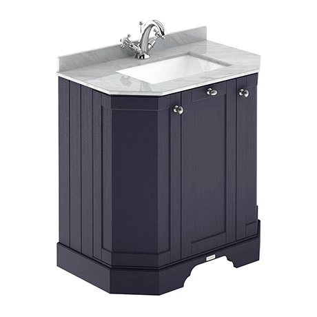 LOF316_P.jpg Old London Twilight Blue Art Deco 750mm Angled Cabinet with Grey Marble Basin Top -Victorian Plumbing Shop LOF316 P