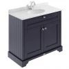 Old London 1000mm Cabinet & Single Bowl Grey Marble Top - Twilight Blue