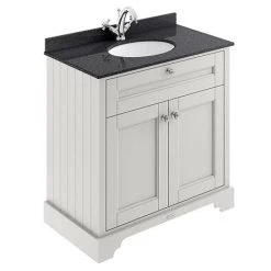Old London 800mm Cabinet & Single Bowl Black Marble Top - Timeless Sand