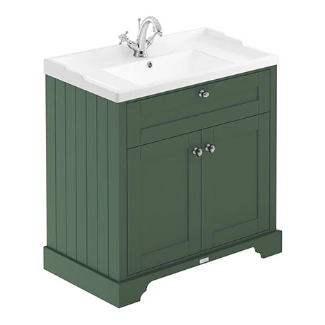 LOF805_P.jpg Old London 800mm 2-Door Cabinet & Basin - Hunter Green -Victorian Plumbing Shop LOF805 P