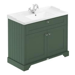 Old London 1000mm 2-Door Cabinet & Basin - Hunter Green