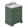 Old London 600mm Cabinet & Single Bowl Grey Marble Top - Hunter Green