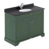 Old London 1000mm Cabinet & Single Bowl Black Marble Top - Hunter Green