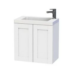 Miller London 60 Wall Hung Two Door Vanity Unit + Basin (White)