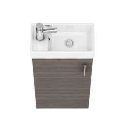 Milan W400 x D222mm Grey Avola Effect Compact Floor Standing Basin Unit -Victorian Plumbing Shop MIL003 d5 460