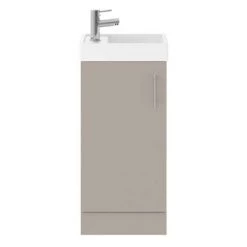 Milan W400 x D222mm Stone Grey Compact Floor Standing Basin Unit -Victorian Plumbing Shop MIL006 detail1 460