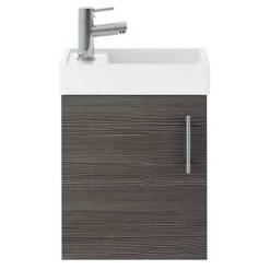 Milan W400 x D222mm Grey Avola Effect Compact Wall Hung Basin Unit -Victorian Plumbing Shop MIL009 D1 460