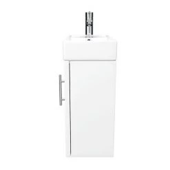 Milan Modern Wall Hung Basin Vanity Unit - Gloss White (W400 x D222mm) -Victorian Plumbing Shop MILWHGW D4 460