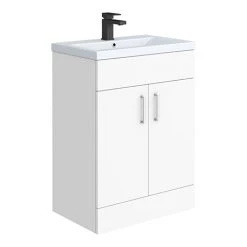 Toreno 600 Basin Unit - High Gloss White with Matt Blue Mid Edged Basin