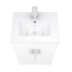 Toreno Small Vanity Sink With Cabinet - 500mm Modern High Gloss White 4 Toreno Small Vanity Sink With Cabinet - 500mm Modern High Gloss White -Victorian Plumbing Shop MV500 D4 460