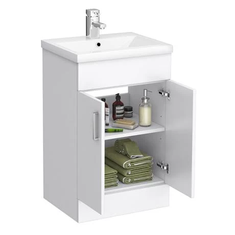 MVME500_D1_460.jpg Toreno Basin Unit - 500mm Modern High Gloss White with Mid Edged Basin -Victorian Plumbing Shop MVME500 D1 460