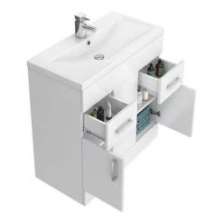 Toreno Basin Unit - 800mm Modern High Gloss White with Mid Edged Basin 2 Toreno Basin Unit - 800mm Modern High Gloss White with Mid Edged Basin -Victorian Plumbing Shop MVME800 d3 460