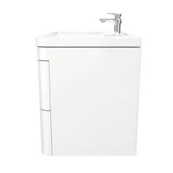Monza Wall Hung 2 Drawer Vanity Unit w. Chrome Handles W600 x D445mm 5 Monza Wall Hung 2 Drawer Vanity Unit w. Chrome Handles W600 x D445mm -Victorian Plumbing Shop MW2D60 D5 460