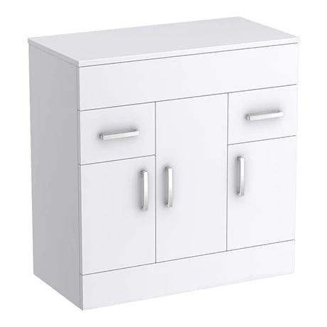MWT805_p.jpg Toreno Floor Standing Countertop Vanity Unit - Gloss White - 805mm with Chrome Handles -Victorian Plumbing Shop MWT805 p
