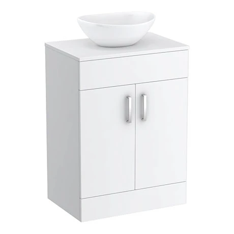 MWTV978_p.jpg Toreno Countertop Vanity Unit - Gloss White with Chrome Handles - 605mm inc. Basin -Victorian Plumbing Shop MWTV978 p