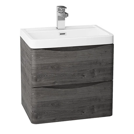 MZ5GOWH1_P.jpg Monza Graphite Oak 500mm Wide Wall Mounted Vanity Unit -Victorian Plumbing Shop MZ5GOWH1 P