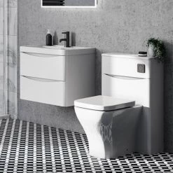 Monza Gloss White 500mm Wide Wall Mounted Vanity Unit -Victorian Plumbing Shop MZ5GWWH1 d2 460
