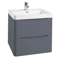 Monza Matt Grey 500mm Wide Wall Mounted Vanity Unit