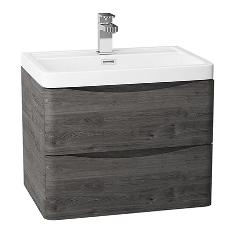 MZ6GOWH1_P.jpg Monza Graphite Oak 600mm Wide Wall Mounted Vanity Unit -Victorian Plumbing Shop MZ6GOWH1 P