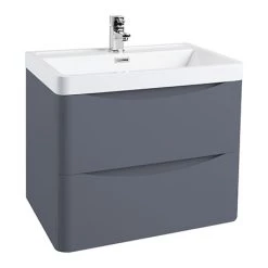 Monza Matt Grey 600mm Wide Wall Mounted Vanity Unit