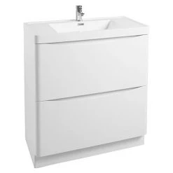 Monza Gloss White 750mm Wide Floor Standing Vanity Unit
