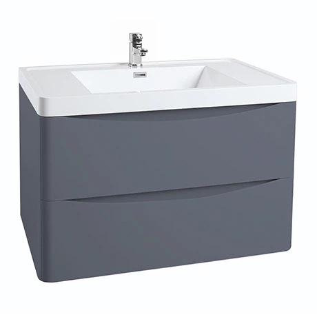 MZ75MGWH1-p.jpg Monza Matt Grey 750mm Wide Wall Mounted Vanity Unit -Victorian Plumbing Shop MZ75MGWH1 p