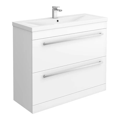 NVME1000_np.jpg Nova 1000mm Mid-Edge Basin High Gloss White Vanity Unit -Victorian Plumbing Shop NVME1000 np