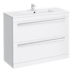 Nova 1000mm Vanity Sink With Cabinet - Modern High Gloss White
